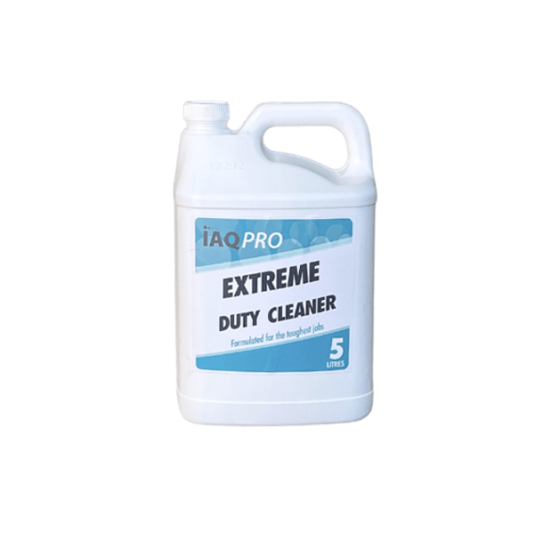 Alt Text: A 5-liter bottle of Extreme Duty Cleaner, a powerful cleaning solution designed for commercial use. The large bottle contains a strong cleaning formula that effectively removes stubborn stains and mold from a variety of surfaces.