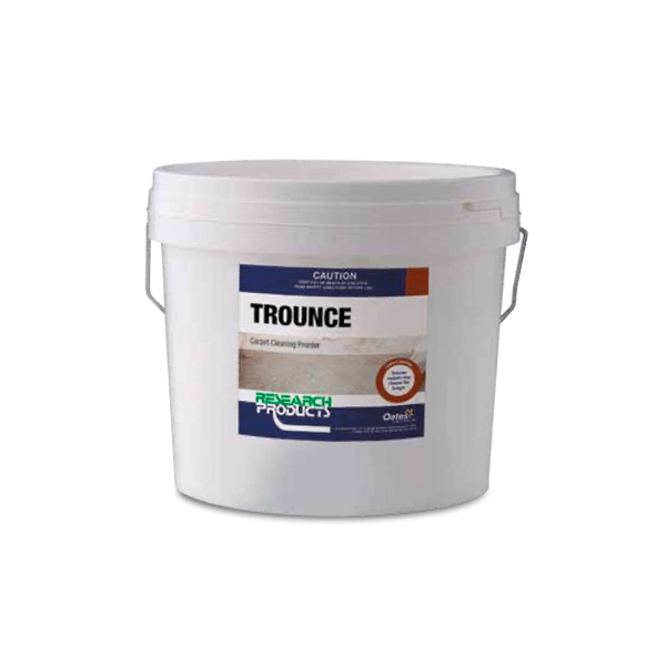 10kg Trounce by Research Products is a powerful carpet pre-spray solution that helps penetrate carpet to loosen dirt ready for extraction