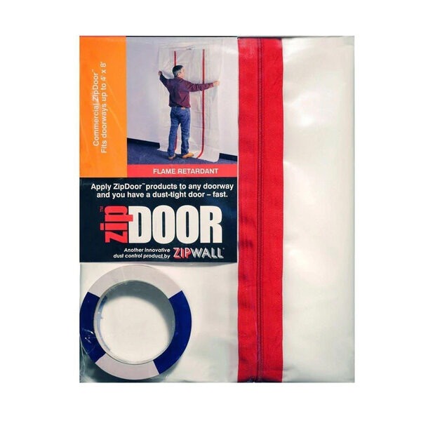 The ZipDoor kit by Zip Wall is convenient way to erect a dust barrier at any door way.