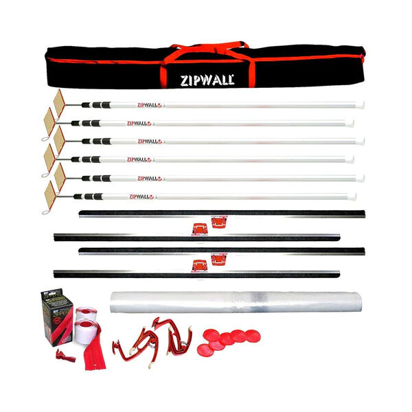 This Zip Wall pack includes 6 zip wall poles and everything you need to create a complete seal for your dust barrier.