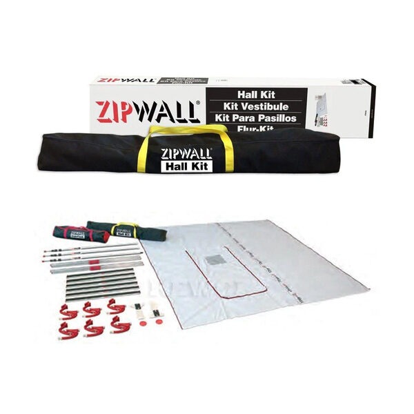 Zip Wall Hall kit is a perfect kit for quickly erecting an all-covering, completely sealed hallway dust barrier.