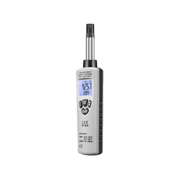 The DT-321s temperature and humidity meter measures temp and humidity quickly and in real time.